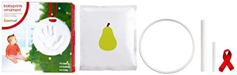 Pearhead Babyprints Baby's First Handprint or Footprint Ornament Kit, Easy No-Bake DIY, Christmas Baby Gift, 50010