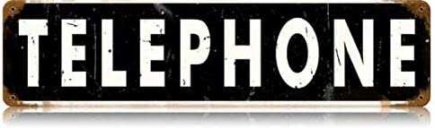 Maizeco Metal Tin Signs Retro Telephone Tin Plaque Poster for Bar Room Outdoor Indoor Decorative Wall Sign Home Decor 16 x 4 Inch