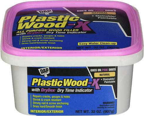 DAP 543 Series 00543 Qt Natural Plastic Wood-X w/Drydex, 32 Oz
