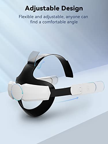 MOJOXR Adjustable Head Strap Compatible with Meta/Oculus Quest 2, Elite Strap Accessories Fit for Official Carrying Case and Most 3rd-Party Cases,Enhanced Support and Comfort for Kid&Adult Players