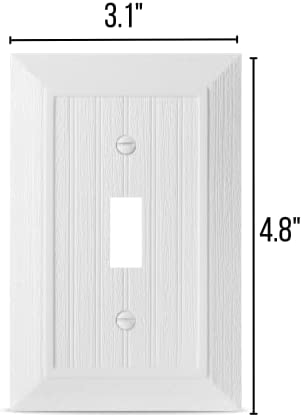 Bates- Classic Beadboard Single Switch Plate, 4 Pack, Light Switch Cover, Wall Switch Plate Cover, Light Switch Cover Plate, Switch Covers Wall Plate, Switch Plates, Wall Plates for Light Switches.
