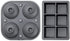 Samuelworld Large Silicone Premium Ice Trays, 2-Pack Combo, 2 Inches Big Cubes & 2.5 Inches Sphere Ice Molds - BPA Free, Craft Ice Maker for Gifting, Whiskey, Cocktails, Easy Release - Gray