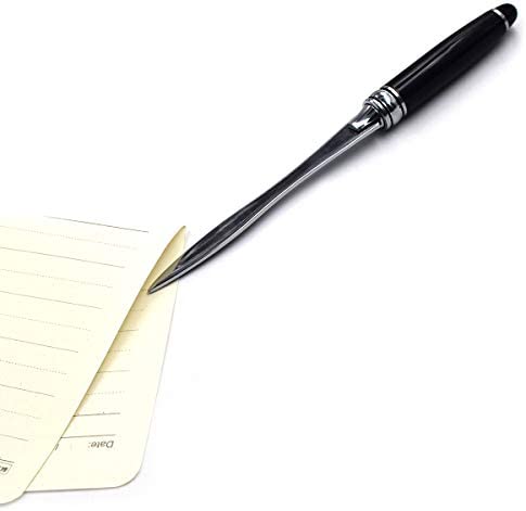 AUEAR, Metal Letter Opener Envelope Slitter Paper Knife for Women Men Home Office (Black)