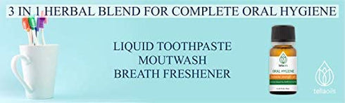 Teliaoils Herbal Blend for Teeth & Gums - Extreme Strength Oral Hygiene Oil- 100% Natural Deep Cleansing Mouthwash/Liquid Toothpaste/Herbal Breath Freshener- Fluoride Free Oral Discomforts - 10ml