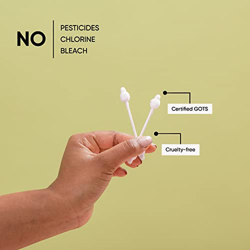 Sky Organics Organic Baby Cotton Swabs for Baby, 100% Pure Organic Cotton, GOTS Certified Organic Cotton, 60 Count