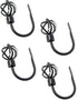TEJATAN - Curtain Holdbacks for Draperies Color - Black, Set of 4 (2 Pairs) (Can Also be Known as - Curtain Hooks for Wall, Curtain Holdback, Curtain Ties, tie Backs for Curtains, Pullbacks)