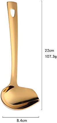 Sauce Ladle, BuyGo Gold Drizzle Spoon with Spout Gravy Soup Ladle, Stainless Steel Kitchen Utensil, Mirror Polish & Dishwasher Safe, 8.67 Inch