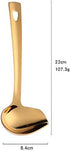 Sauce Ladle, BuyGo Gold Drizzle Spoon with Spout Gravy Soup Ladle, Stainless Steel Kitchen Utensil, Mirror Polish & Dishwasher Safe, 8.67 Inch