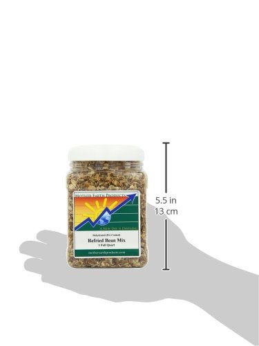 Mother Earth Products Dehydrated Fast Cooking Refried Bean Mix, quart Jar, 11 Ounce (Pack of 1)