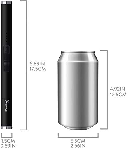 SUPRUS Lighter Electric Lighter Candle Lighter USB Type C Rechargeable Lighter with Upgraded LED Battery Display Safety Switch Flameless Plasma Windproof for Candle Cooking BBQs Fireworks