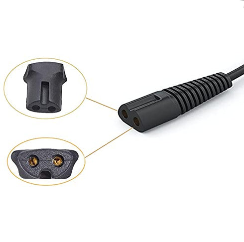 For Braun Charger,12V Braun Power Cord Compatible with Braun Shaver Series 3/7/5/1/9, Braun Razor Charger Cord for 3040s 310s 340S; 5190cc 5040s; 740S 7865cc; 9290cc 9095cc and more