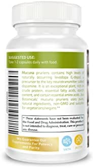 Jiva Botanicals - Mucuna Pruriens Capsules 1100 mg - Precursor to Dopamine Supplements - Velvet Beans containing L Dopa (L-Dopa) - Mucuna Pruriens Extract in Mucuna Pruriens Powder Form - 90 Capsules