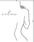 Abstract Minimalist"Relax, Unwind" Wall Decor - Set of 2-8"x10" UNFRAMED Prints - Modern, Minimal, Black And White Line Art - Female Figure Silhouette - Bathroom Wall Decor