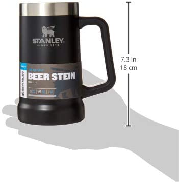 Stanley Adventure Big Grip Beer Stein, 24oz Stainless Steel Beer Mug, Double Wall Vacuum Insulation