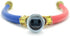 Rubber Washing Machine Y Mixer Hose Connector, Hot and Cold Color Coded, 3/4" Fittings, 1 ft (12") Length
