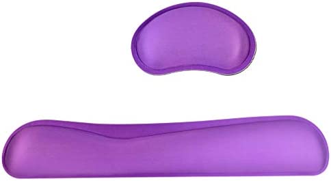 Poualss Memory Foam Set Keyboard and Mouse Wrist Pad Rest,Cushion Support for Office,Gaming,Computer,Laptop and Mac,Pain Relief& Easy Typing (Purple)