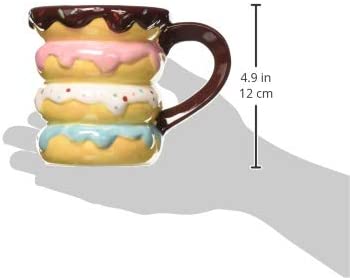 Boston Warehouse Mug, Donut Stack, 18oz Capacity, Hand Painted Ceramic