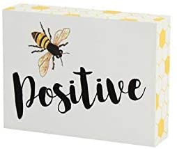 Collins Painting Mini Bee Block Sign (Be Positive)