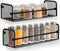 Greenco Wall Mount Single Tier Mesh Spice Rack, Black, Set 2