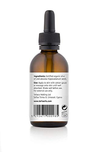 Teliaoils Horse Chestnut Infused Oil Extract (Macerated Oil), 1.7 Fl Oz - 50 Ml / an Anti-inflammatory and Antioxidant Oil - Excellent for Varicose Veins