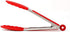 7-Inch Mini Silicone Kitchen Stainless Steel Tongs - Set of 3 (Red, Orange, Purple) - Mini Tongs for Serving Food, Cooking, Salad and Grilling