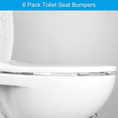 6 Pieces Toilet Seat Bumpers, Universal Toilet Lid Bumper Rubber Bumpers Each One with 2 Thickness TPE Pads(2 Height choose from) Self Adhesive Toilet Bumpers Used for Home, Hotel, Hospital by Hibbent