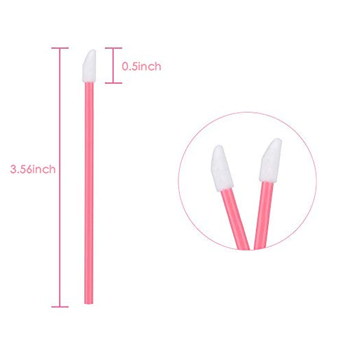 400PCS Disposable Lip Brushes Lip Gloss Applicators Make Up Brush Lipstick Lip Gloss Wands Makeup Applicators Brushes Applicator Tool Makeup Beauty Tool Kits Disposable Lip Brushes Tool Kits Pink