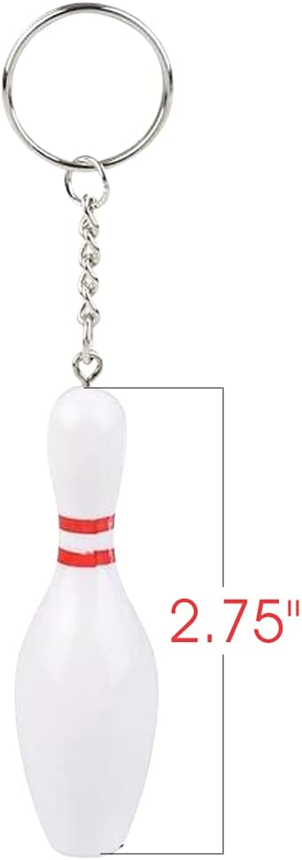 ArtCreativity Bowling Pin Keychains for Kids, Set of 12, Perfect for Team Giveaways, Sports & Souvenir Favors, Victory Parties, Gifts for Athletes, Moms, Dads & Coaches