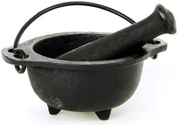 Cast Iron Cauldron Mortar and Pestle Set