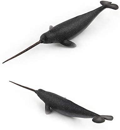 Ocean Sea Marine Animal Narwhal Whale Model Figures Wildlife Bath Cake Decoration Education Cognitive Toys for Kid Boys Girls 5 6 7 8 Years Old