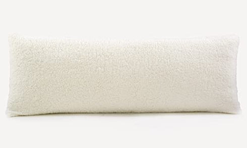 Reafort Ultra Soft Sherpa Body Pillow Cover/Case with Zipper Closure 21"x54" (21"x54" Body Pillow Cover, Cream)