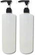 32oz (1 quart) Refillable Empty Pump Bottle Soap Dispensers for Hand Soap, Shampoo, Shower Gel, Body Wash and Lotion, BPA-Free HDPE Plastic with Heavy-Duty Shower-Guard Pump (2 Pack)
