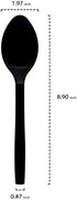 Party Essentials Hard Plastic 9" Serving Spoons, Black, 12 Count