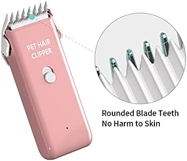 Tileon Dog Clippers,Quiet Washable USB Rechargeable Cordless Dog Grooming Kit,Electric Pets Hair Trimmers Shaver Shears for Dogs and Cats Pink