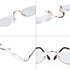 Viseng 2 Pairs Half Frame Reading Glasses for Women Men Slim Half Moon Lens Readers Metal Semi Rimless eyewear +3.0