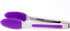 7-Inch Mini Silicone Kitchen Stainless Steel Tongs - Set of 3 (Red, Orange, Purple) - Mini Tongs for Serving Food, Cooking, Salad and Grilling
