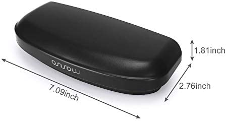 MOSISO Car Visor Sunglasses Case, Universal Automotive ABS Eyeglasses Holder Protective Box Clip Eyewear Hard Shell Storage Organizer with Magnetic Closure and Double Card Clamp, Piano Black