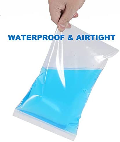 Somoga 50 PCS 11" x 15" Large Thick 2.4 Mil Clear Zip Poly Bags Plastic Reclosable Zip Seal Lock Bags Clothing Shoes Toys Prints Zipper Bag