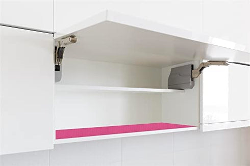SteadMax Shelf Liner, 15 inches x 6 feet Total, Non-Slip Ultra-Grip Mats for Kitchen or Bathroom Shelves, Cabinets, Pantry, Tool Box, Non-Adhesive Drawer Liner, Durable, Strong, Pink (2 Pack)