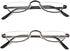 KoKoBin Half Reading Glasses - 2 Pairs Half Rim Metal Frame Glasses Spring Hinge Readers for Men and Women, Black+Gunmetal 2.00
