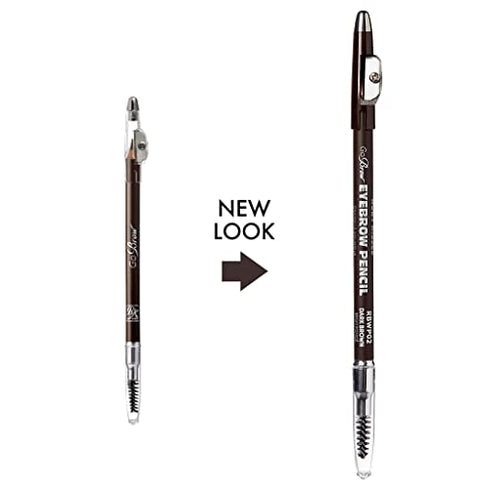 Ruby Kisses GoBrow Eyebrow Pencil, Sharpenable, Longwear, Long Lasting Eyebrow Wooden Pencil for Natural-Looking Brows 6 PACK (Dark Brown)