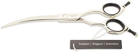 HASHIMOTO Curved Scissors For Dog Grooming,6.5 inches,Design For Professional Groomer.