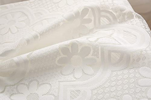 HOMECOOL Square Small Table Cloth - Ivory Crochet Tablecloth for Round Coffee Table 34 X 34 Inch - Sunflower