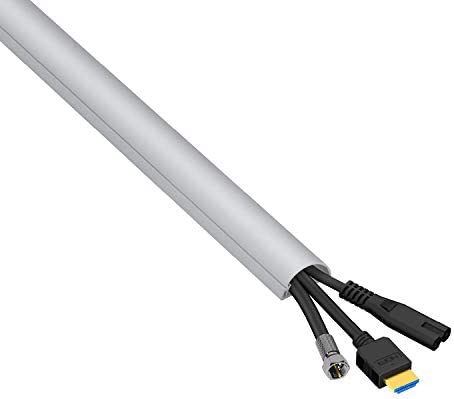 D-Line Cord Cover, Decorative Wall Cord Hider, Paintable Cable Concealer, Cable Raceway, Wire Cover, Wall Mounted TV Wire Hider, Electrical Cable Management - 1.18in W x 0.59in H x 39in Length - Gray