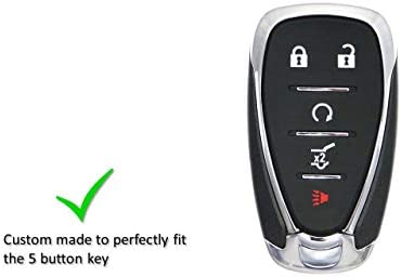 Autobase Silicone Key Fob Cover for Chevy Malibu Camaro Trax Traverse Trailblazer Sonic Blazer Cruze Volt Equinox Spark | Car Accessory for Chevrolet | Key Protection Case 2 Pcs (Black)