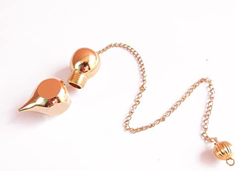 Myhealingworld Brass Metal Ball Point Hammer Design Metaphysical Positive Dowsing Divination Pendulum.