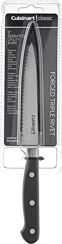 Cuisinart C77TR-5SUT Triple Rivet Collection 5" Serrated Utility Knife, Black