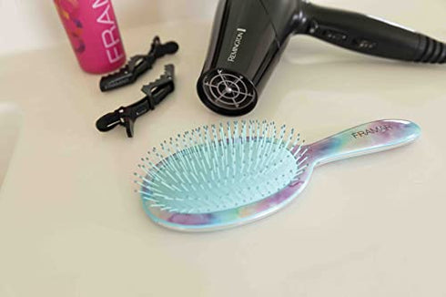 Framar Hair Brush Detangler – Hair Brushes for Women, Detangling Brush For Curly Hair, Detangle Brush, Wet Hair Brush for Thick Hair, Womens Hair Brush For Curly Hair, Brushes For Hair – Blue Tie Dye