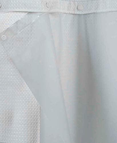 Hookless RBH14BS01 It’s A Snap! PEVA Snap-In Shower Curtain Liner, 70x69 In., Frost