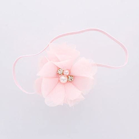 My Lello 3 Pack Preemie Infant Mixed Colors Fabric Flower Skinny Headbands